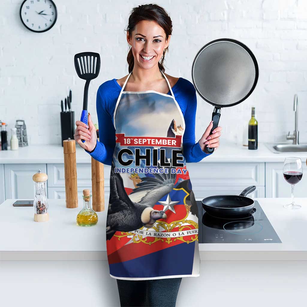Chile Independence Day 18th September Apron Andean Condor Flying - Wonder Print Shop