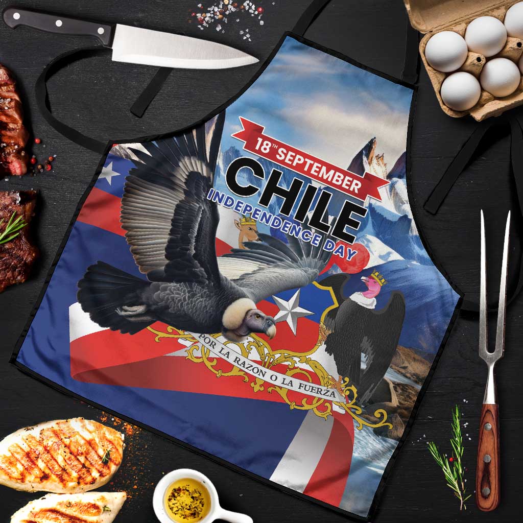 Chile Independence Day 18th September Apron Andean Condor Flying - Wonder Print Shop