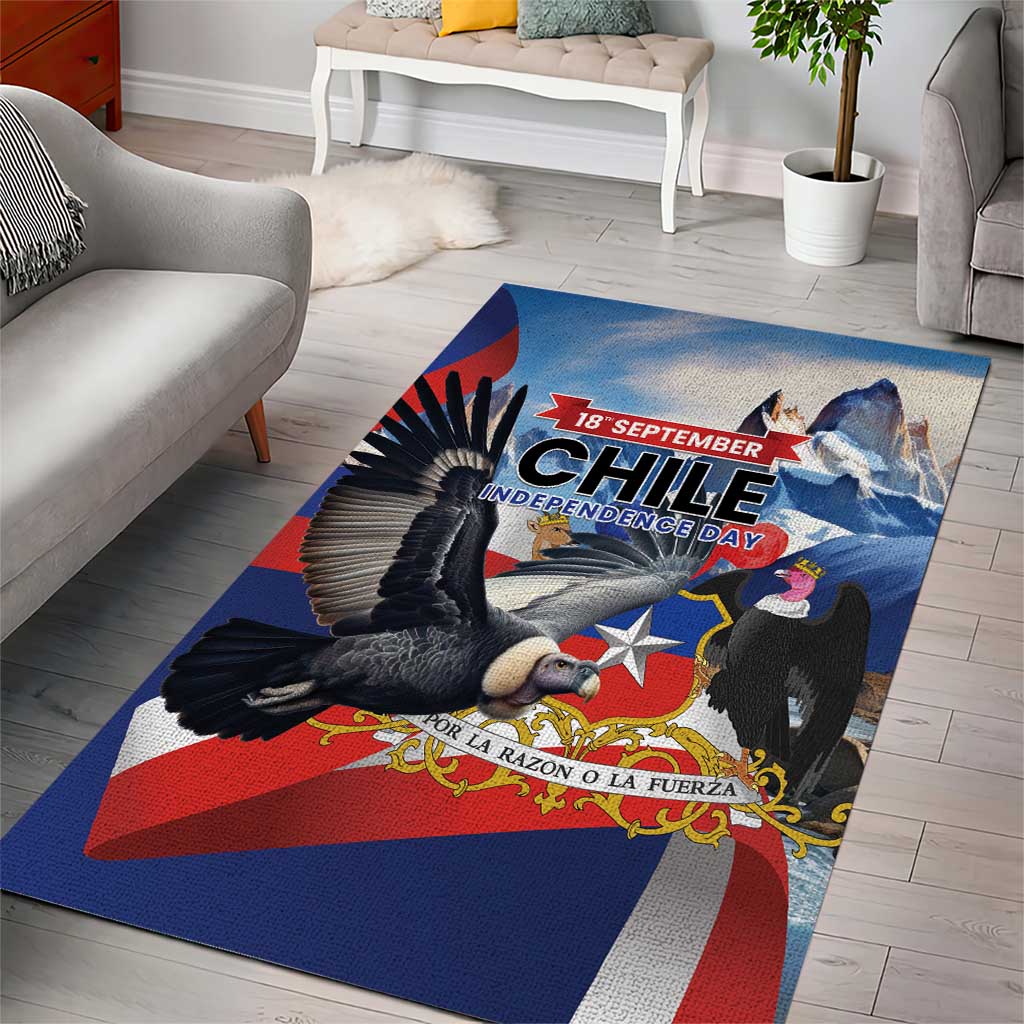 Chile Independence Day 18th September Area Rug Andean Condor Flying - Wonder Print Shop