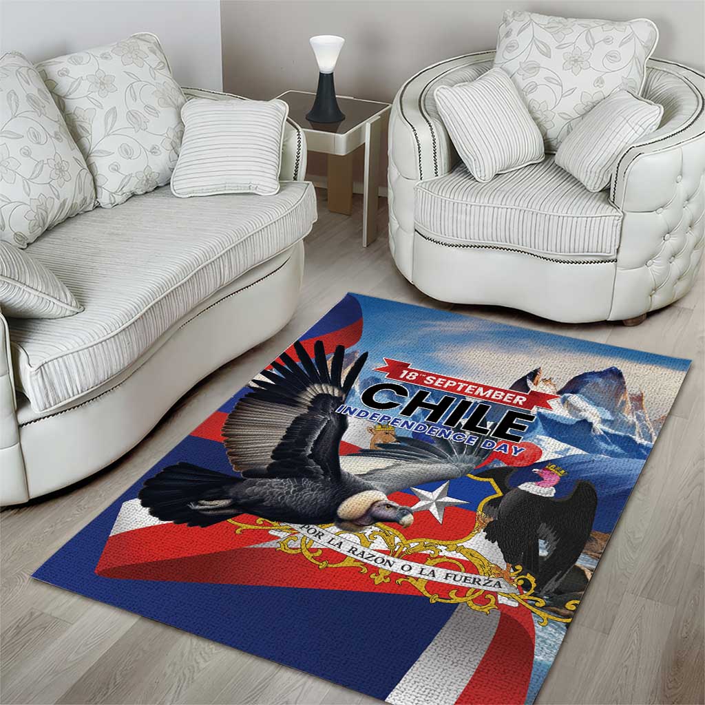 Chile Independence Day 18th September Area Rug Andean Condor Flying - Wonder Print Shop
