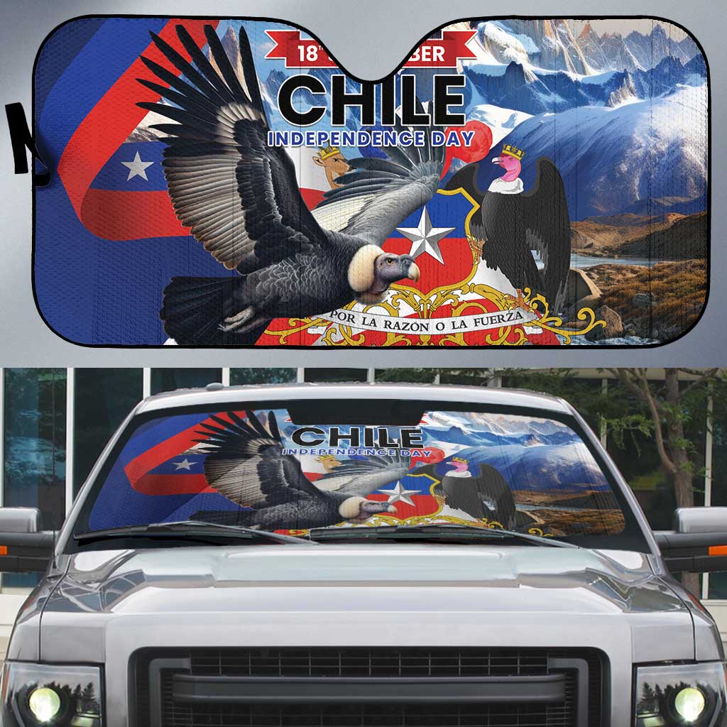 Chile Independence Day 18th September Auto Sun Shade Andean Condor Flying - Wonder Print Shop