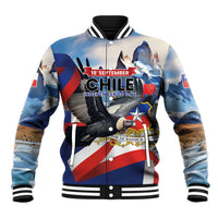 Personalized Chile Independence Day 18th September Baseball Jacket Andean Condor Flying - Wonder Print Shop