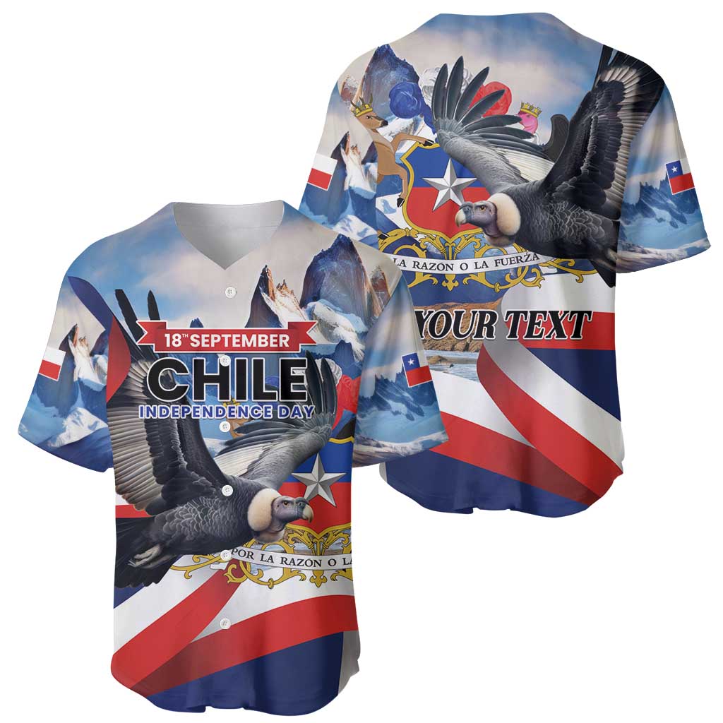 Personalized Chile Independence Day 18th September Baseball Jersey Andean Condor Flying - Wonder Print Shop