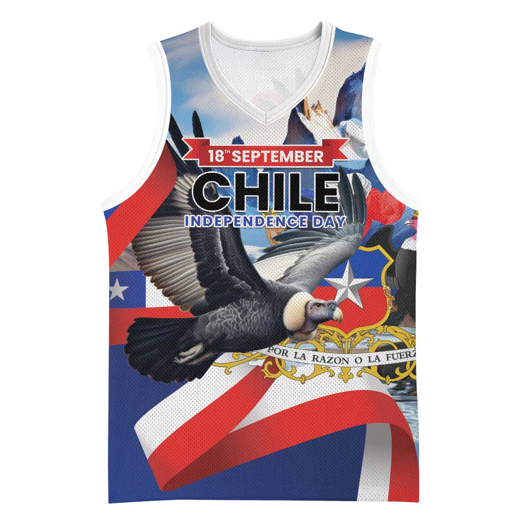 Personalized Chile Independence Day 18th September Basketball Jersey Andean Condor Flying - Wonder Print Shop