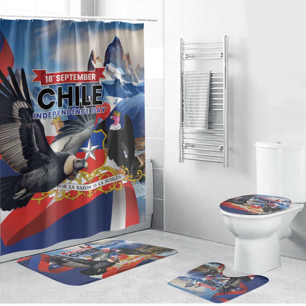Chile Independence Day 18th September Bathroom Set Andean Condor Flying - Wonder Print Shop
