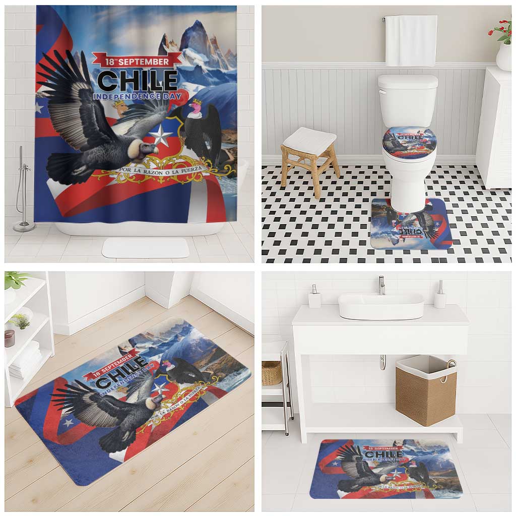 Chile Independence Day 18th September Bathroom Set Andean Condor Flying - Wonder Print Shop