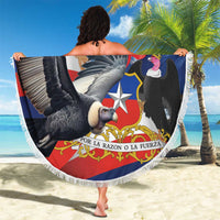 Chile Independence Day 18th September Beach Blanket Andean Condor Flying - Wonder Print Shop