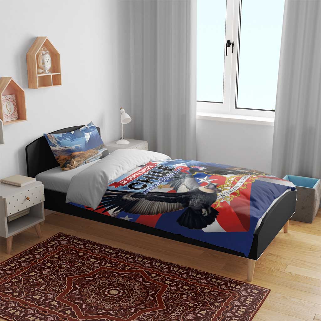 Chile Independence Day 18th September Bedding Set Andean Condor Flying - Wonder Print Shop