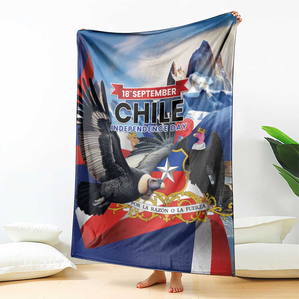 Chile Independence Day 18th September Blanket Andean Condor Flying - Wonder Print Shop