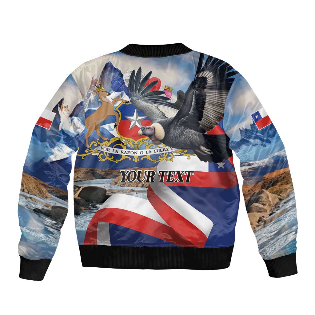 Personalized Chile Independence Day 18th September Bomber Jacket Andean Condor Flying - Wonder Print Shop