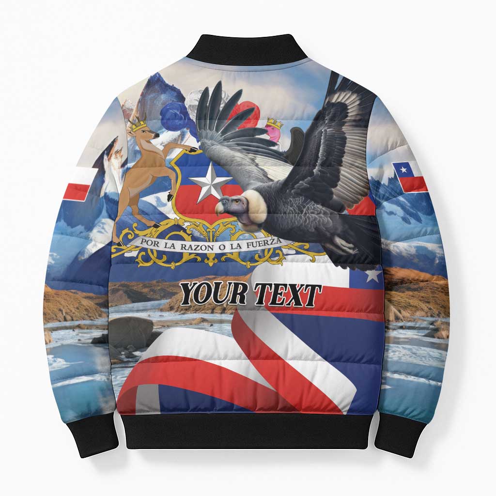 Personalized Chile Independence Day 18th September Bomber Puffer Jacket Andean Condor Flying - Wonder Print Shop