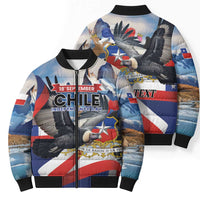 Personalized Chile Independence Day 18th September Bomber Puffer Jacket Andean Condor Flying - Wonder Print Shop