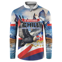 Personalized Chile Independence Day 18th September Button Sweatshirt Andean Condor Flying - Wonder Print Shop