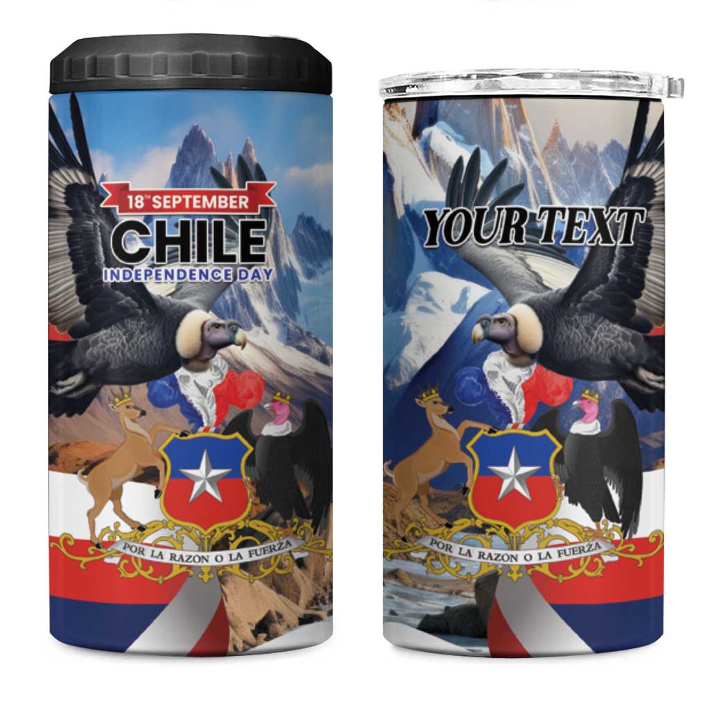 Personalized Chile Independence Day 18th September 4 in 1 Can Cooler Tumbler Andean Condor Flying - Wonder Print Shop