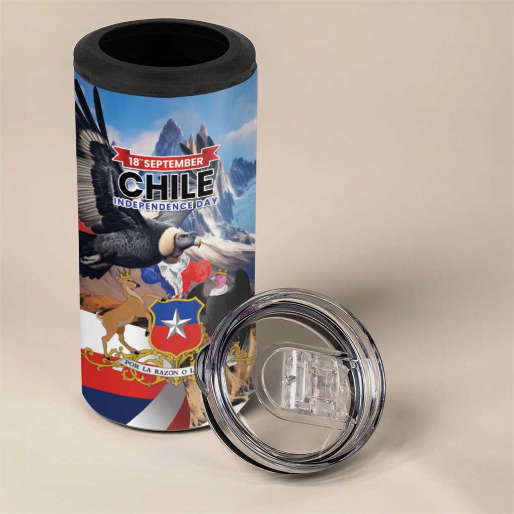 Personalized Chile Independence Day 18th September 4 in 1 Can Cooler Tumbler Andean Condor Flying - Wonder Print Shop