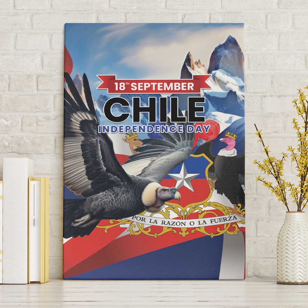 Chile Independence Day 18th September Canvas Wall Art Andean Condor Flying - Wonder Print Shop