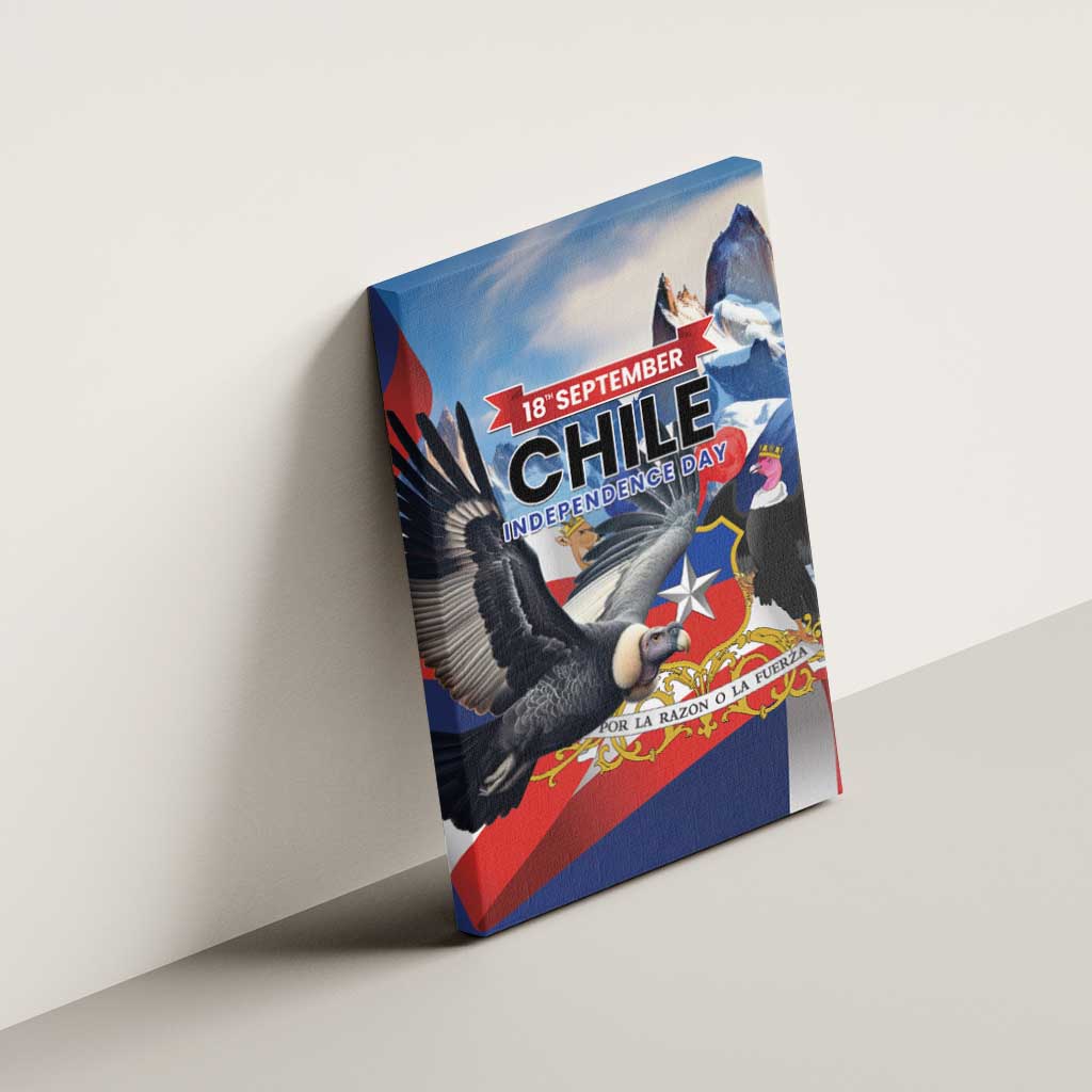 Chile Independence Day 18th September Canvas Wall Art Andean Condor Flying - Wonder Print Shop
