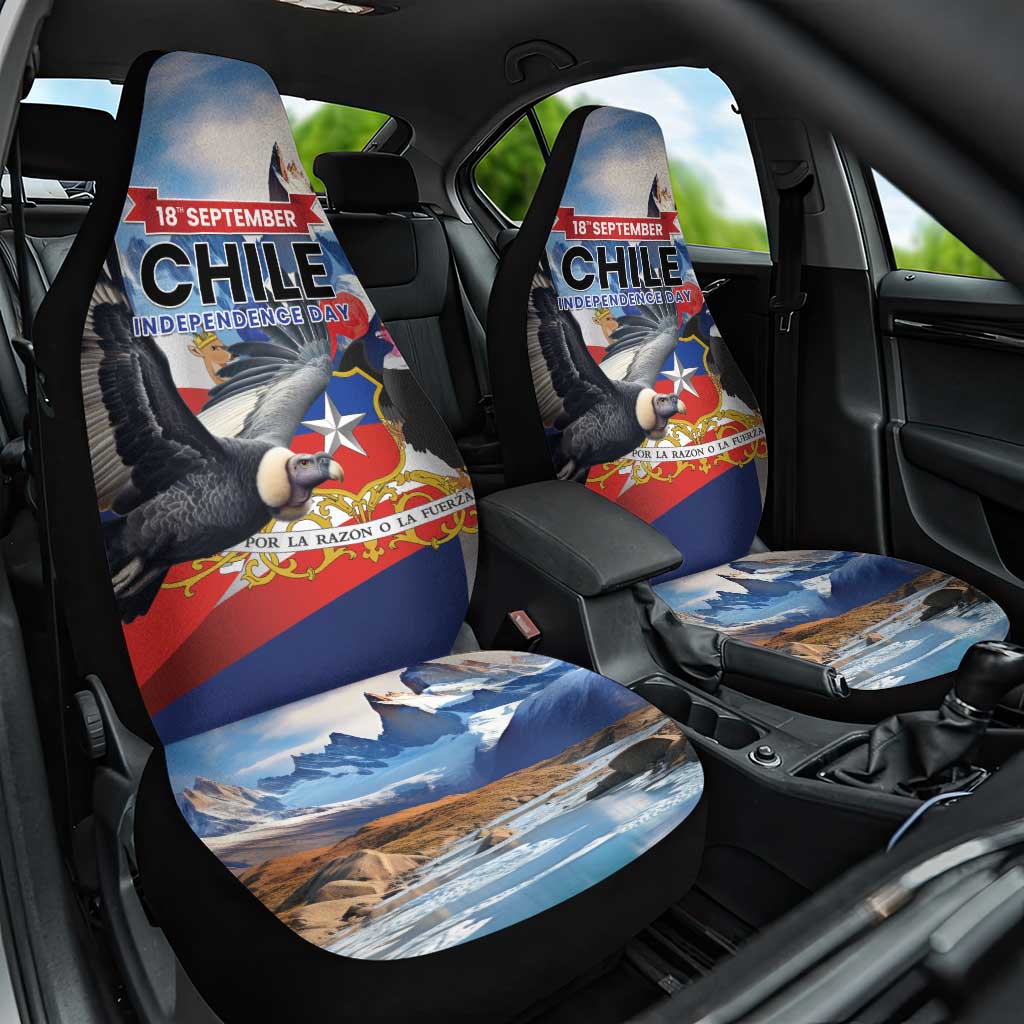 Chile Independence Day 18th September Car Seat Cover Andean Condor Flying - Wonder Print Shop