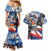 Personalized Chile Independence Day 18th September Couples Matching Mermaid Dress and Hawaiian Shirt Andean Condor Flying - Wonder Print Shop