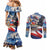 Personalized Chile Independence Day 18th September Couples Matching Mermaid Dress and Long Sleeve Button Shirt Andean Condor Flying - Wonder Print Shop