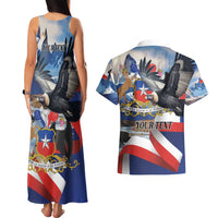 Personalized Chile Independence Day 18th September Couples Matching Tank Maxi Dress and Hawaiian Shirt Andean Condor Flying - Wonder Print Shop