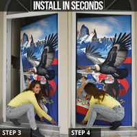 Personalized Chile Independence Day 18th September Door Cover Andean Condor Flying - Wonder Print Shop