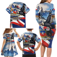 Personalized Chile Independence Day 18th September Family Matching Long Sleeve Bodycon Dress and Hawaiian Shirt Andean Condor Flying - Wonder Print Shop