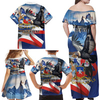 Personalized Chile Independence Day 18th September Family Matching Off Shoulder Maxi Dress and Hawaiian Shirt Andean Condor Flying - Wonder Print Shop