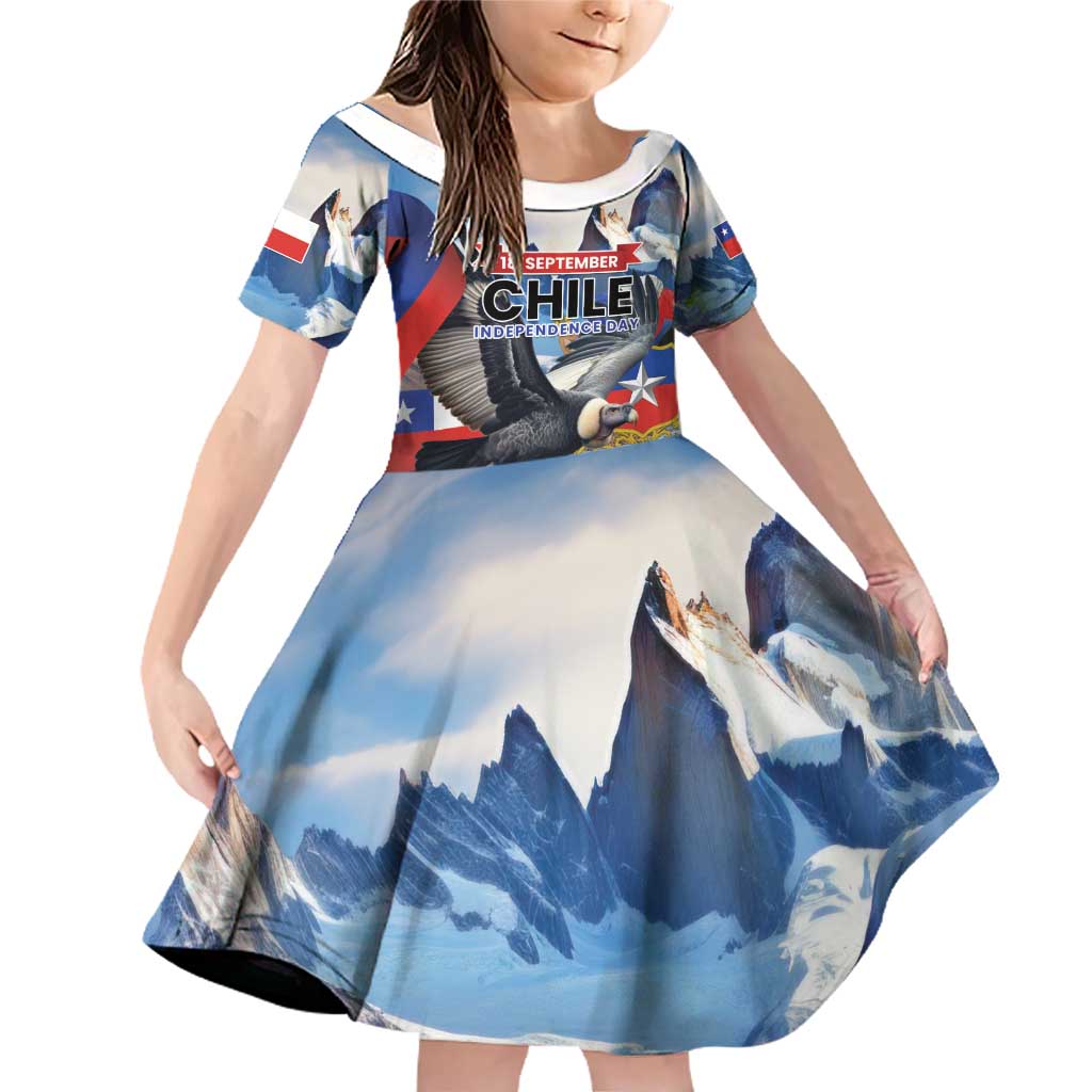 Personalized Chile Independence Day 18th September Family Matching Off Shoulder Short Dress and Hawaiian Shirt Andean Condor Flying - Wonder Print Shop