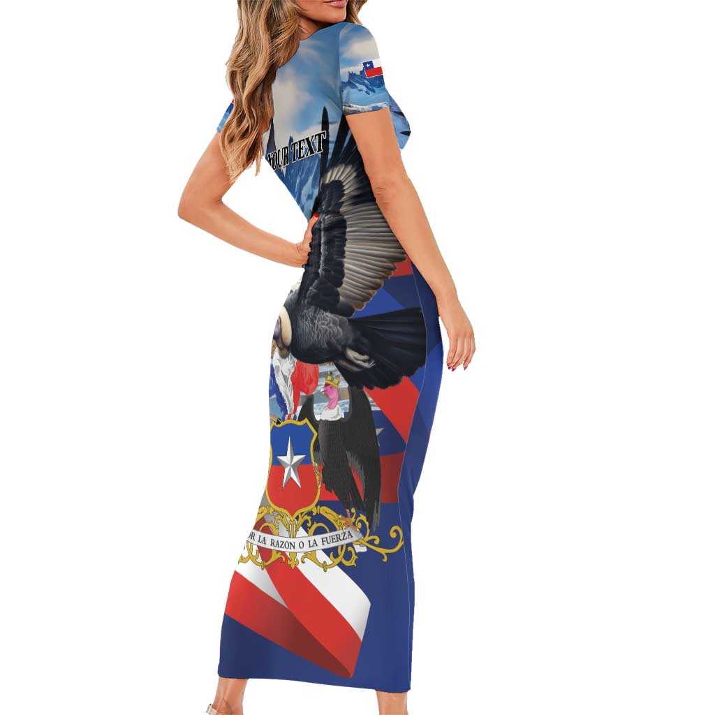 Personalized Chile Independence Day 18th September Family Matching Short Sleeve Bodycon Dress and Hawaiian Shirt Andean Condor Flying - Wonder Print Shop