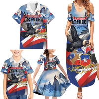 Personalized Chile Independence Day 18th September Family Matching Summer Maxi Dress and Hawaiian Shirt Andean Condor Flying - Wonder Print Shop