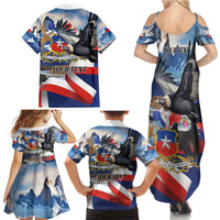 Personalized Chile Independence Day 18th September Family Matching Summer Maxi Dress and Hawaiian Shirt Andean Condor Flying - Wonder Print Shop