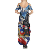 Personalized Chile Independence Day 18th September Family Matching Summer Maxi Dress and Hawaiian Shirt Andean Condor Flying - Wonder Print Shop