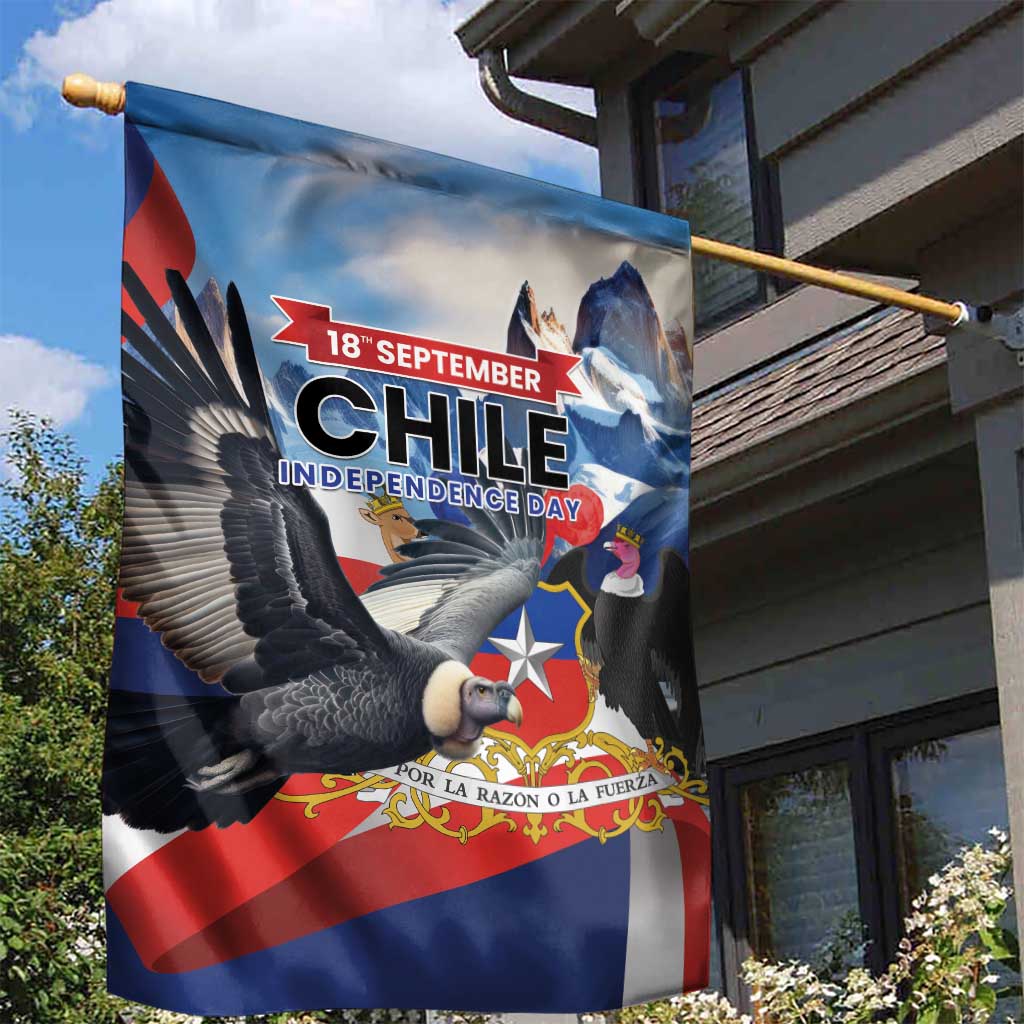 Chile Independence Day 18th September Garden Flag Andean Condor Flying - Wonder Print Shop