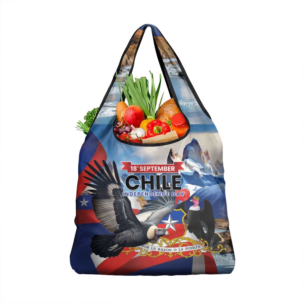 Chile Independence Day 18th September Grocery Bag Andean Condor Flying - Wonder Print Shop