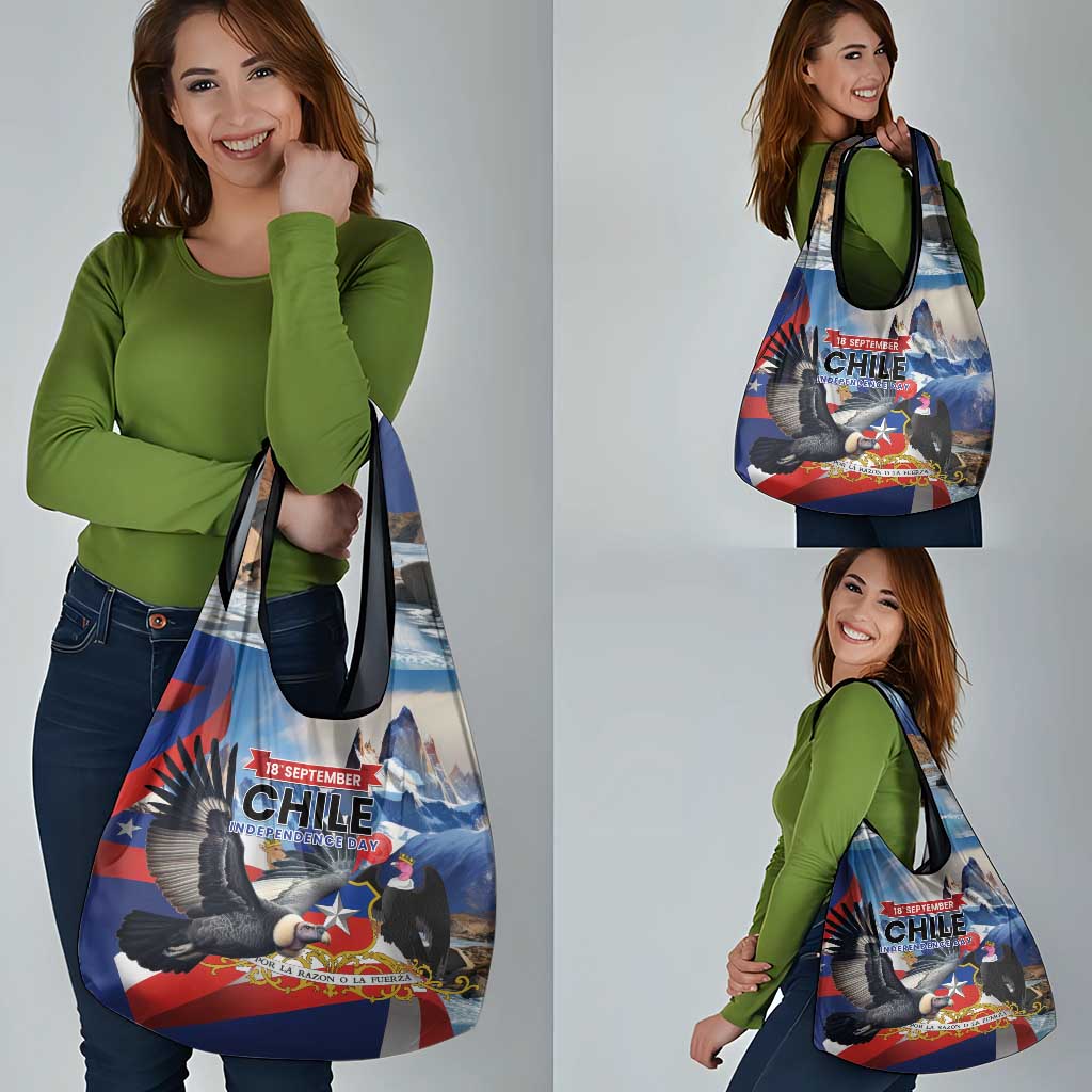 Chile Independence Day 18th September Grocery Bag Andean Condor Flying - Wonder Print Shop