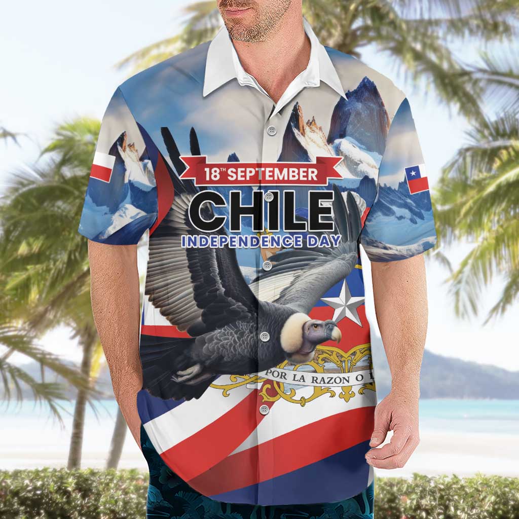Personalized Chile Independence Day 18th September Hawaiian Shirt Andean Condor Flying - Wonder Print Shop