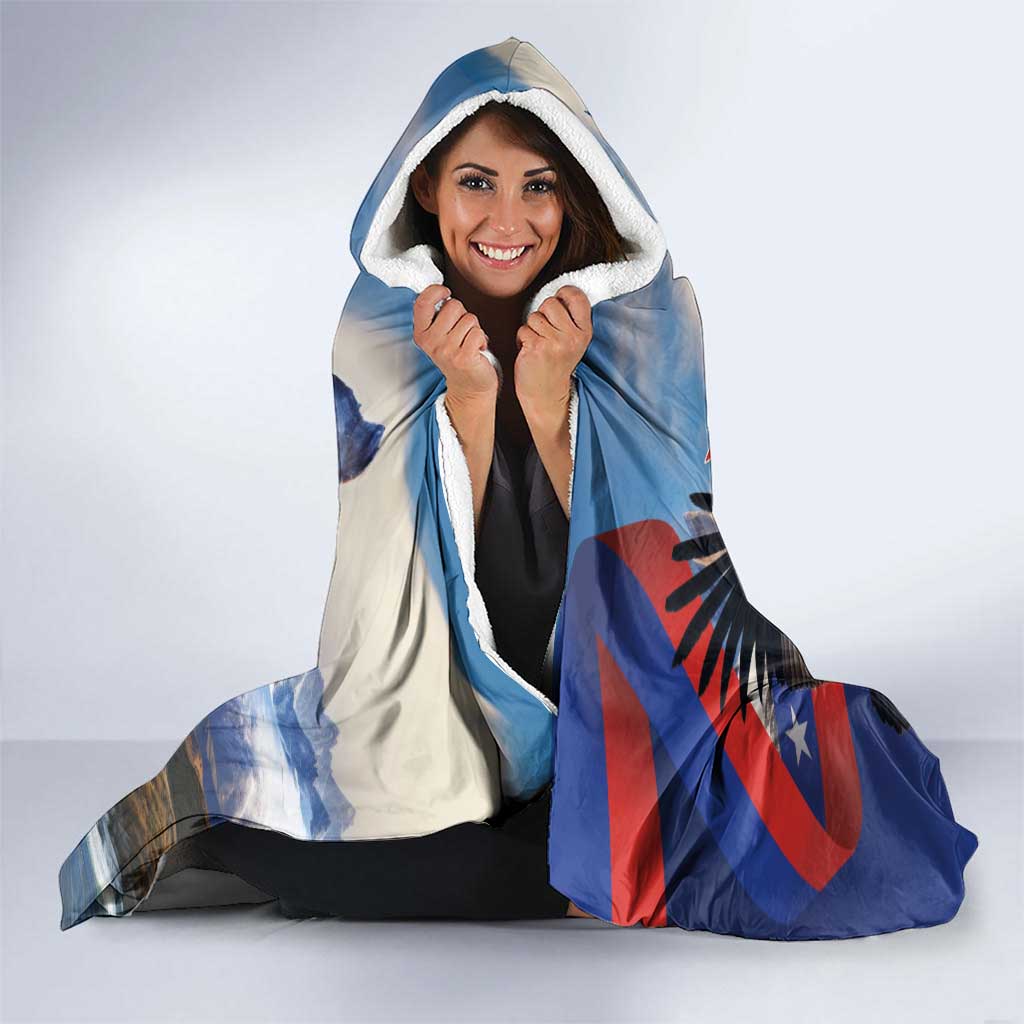 Chile Independence Day 18th September Hooded Blanket Andean Condor Flying - Wonder Print Shop