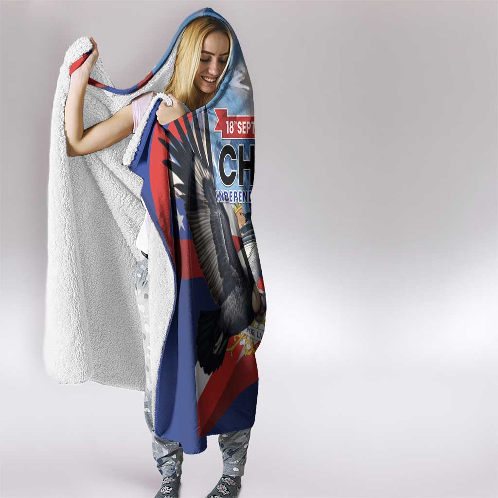 Chile Independence Day 18th September Hooded Blanket Andean Condor Flying - Wonder Print Shop