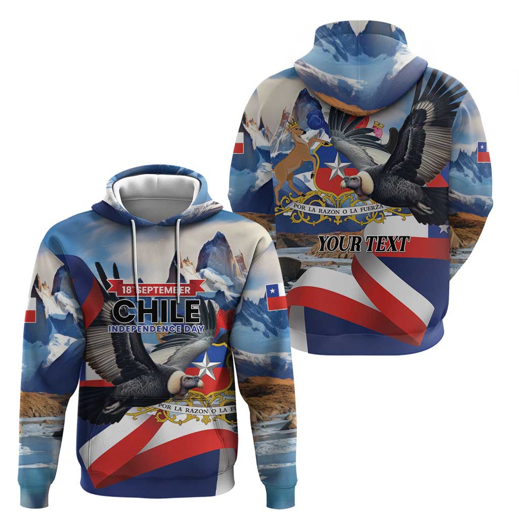 Personalized Chile Independence Day 18th September Hoodie Andean Condor Flying - Wonder Print Shop