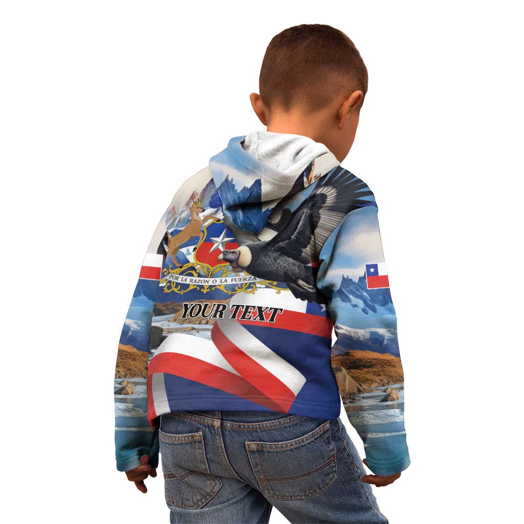 Personalized Chile Independence Day 18th September Kid Hoodie Andean Condor Flying - Wonder Print Shop