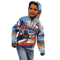 Personalized Chile Independence Day 18th September Kid Hoodie Andean Condor Flying - Wonder Print Shop