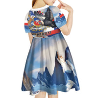 Personalized Chile Independence Day 18th September Kid Short Sleeve Dress Andean Condor Flying - Wonder Print Shop