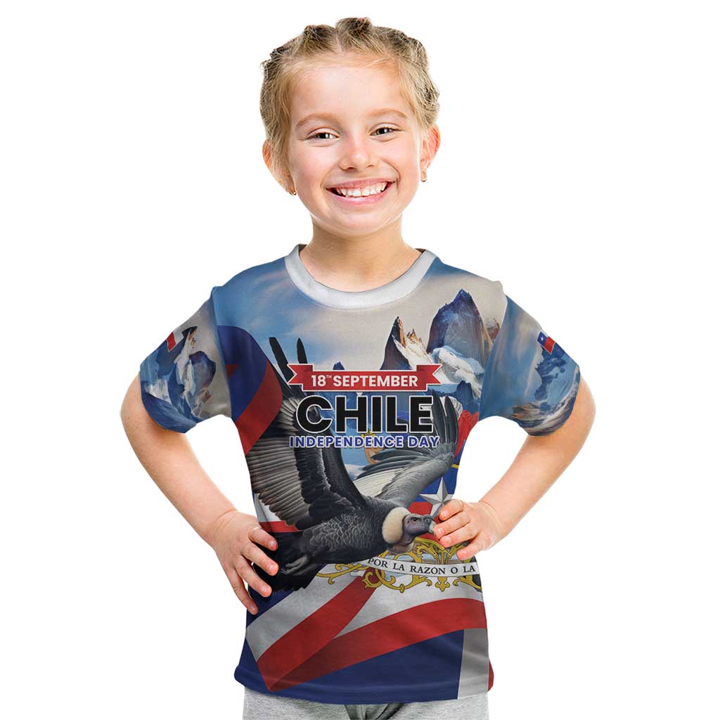 Personalized Chile Independence Day 18th September Kid T Shirt Andean Condor Flying - Wonder Print Shop