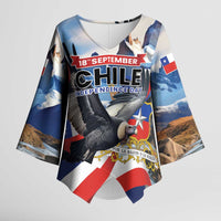 Personalized Chile Independence Day 18th September Kimono Sleeve Blouse Andean Condor Flying - Wonder Print Shop