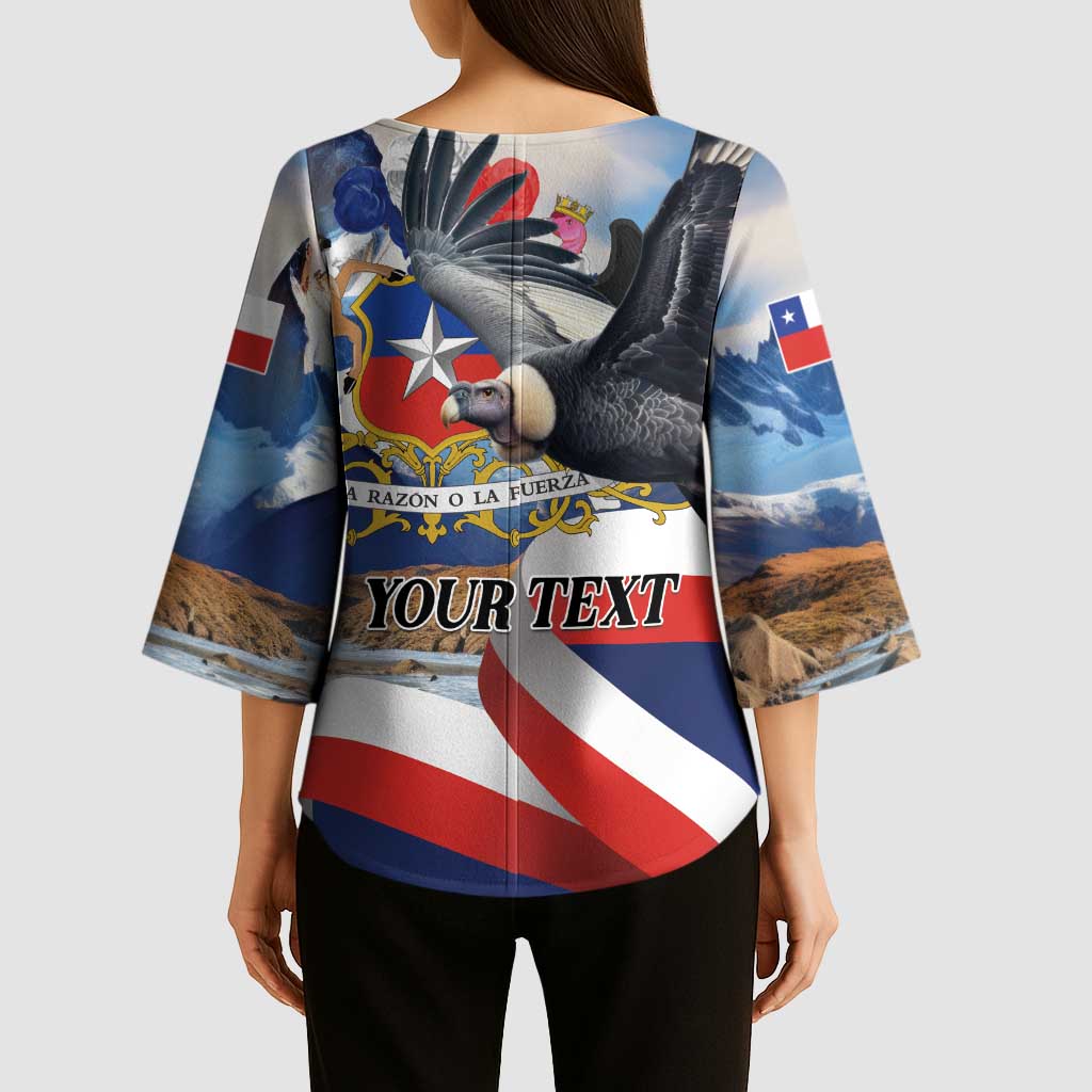 Personalized Chile Independence Day 18th September Kimono Sleeve Blouse Andean Condor Flying - Wonder Print Shop