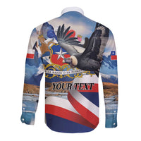 Personalized Chile Independence Day 18th September Long Sleeve Button Shirt Andean Condor Flying - Wonder Print Shop