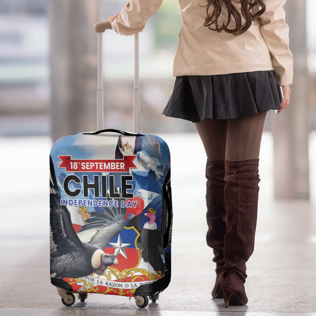 Chile Independence Day 18th September Luggage Cover Andean Condor Flying - Wonder Print Shop