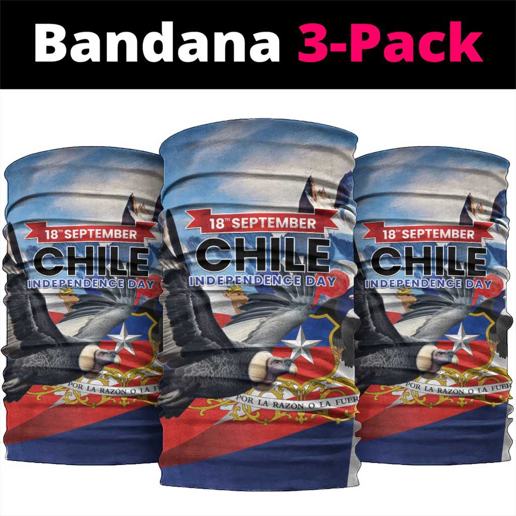 Chile Independence Day 18th September Neck Gaiter Andean Condor Flying - Wonder Print Shop