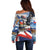 Personalized Chile Independence Day 18th September Off Shoulder Sweater Andean Condor Flying - Wonder Print Shop